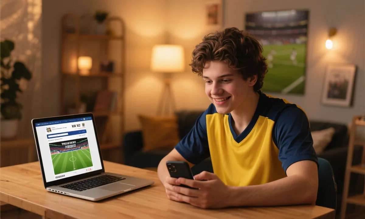 球迷在电脑和手机上浏览世界杯门票购票页面